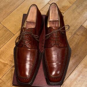 Mezlan Rich Brown Leather Derbys